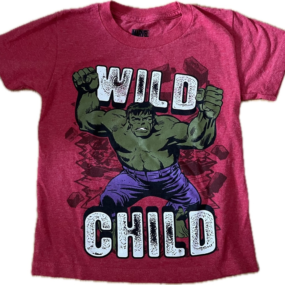 Marvel “wild child” Incredible Hulk tshirt, size 4